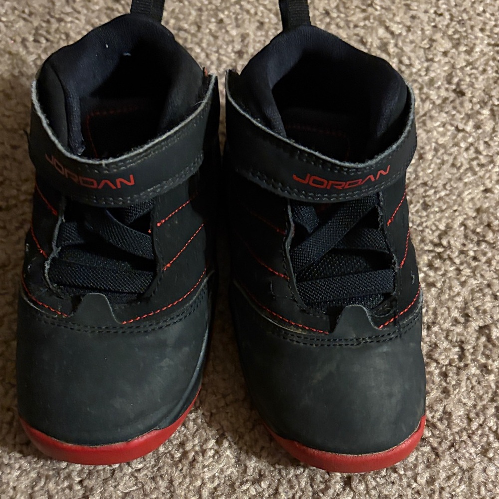 Jordan Kids Black Sneakers with Red Accents